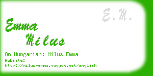 emma milus business card